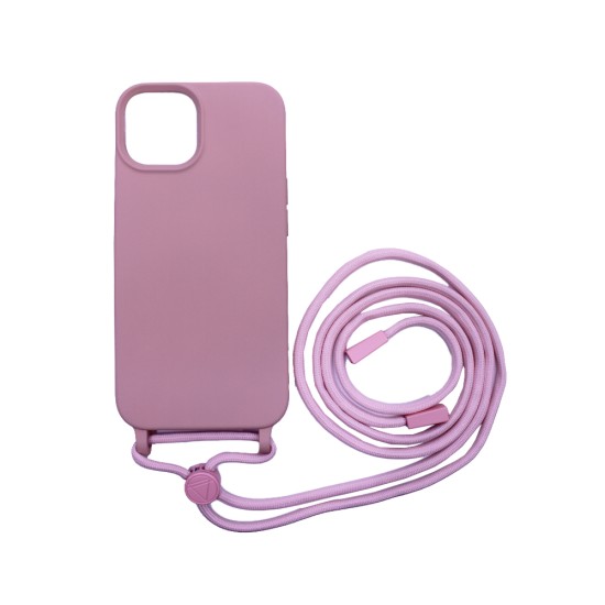 Silicone Case with String for Apple iPhone 14 Pink